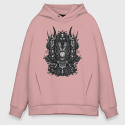 Толстовка оверсайз мужская Hunt Showdown Чумной Доктор, цвет: пыльно-розовый