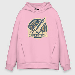Толстовка оверсайз мужская На Марс - 2030, цвет: светло-розовый
