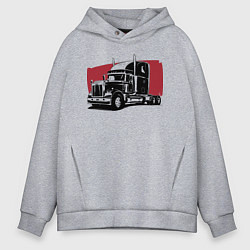 Толстовка оверсайз мужская Truck red, цвет: меланж