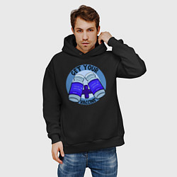 Толстовка оверсайз мужская Get Your Caccine, цвет: черный — фото 2