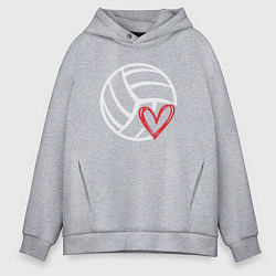 Толстовка оверсайз мужская Love Volleyball, цвет: меланж