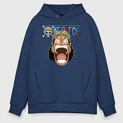 Толстовка оверсайз мужская Усопп One Piece Большой куш, цвет: тёмно-синий