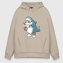 Толстовка оверсайз мужская Котоакула, цвет: миндальный
