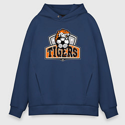 Толстовка оверсайз мужская Football Tigers, цвет: тёмно-синий