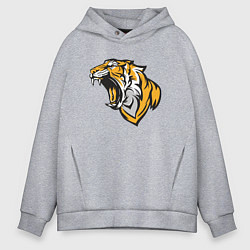 Толстовка оверсайз мужская Грозный Тигр, цвет: меланж