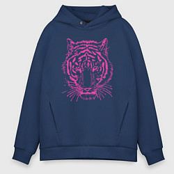 Толстовка оверсайз мужская Pink Tiger, цвет: тёмно-синий