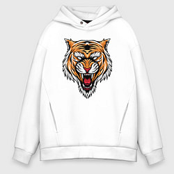 Толстовка оверсайз мужская Tiger Scream, цвет: белый