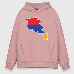 Толстовка оверсайз мужская Map Armenia, цвет: пыльно-розовый