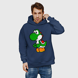 Толстовка оверсайз мужская Yoshi1, цвет: тёмно-синий — фото 2