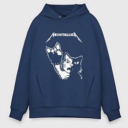 Толстовка оверсайз мужская MEOWTALLICA, цвет: тёмно-синий
