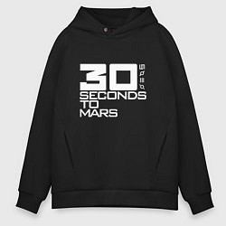 Толстовка оверсайз мужская 30 Seconds To Mars logo, цвет: черный