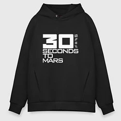 Толстовка оверсайз мужская 30 Seconds To Mars logo, цвет: черный
