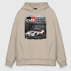 Толстовка оверсайз мужская Toyota Gazoo Racing Team, цвет: миндальный