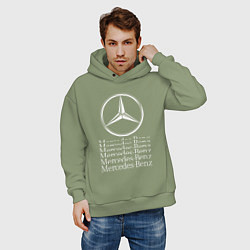 Толстовка оверсайз мужская MERCEDES-BENZ МЕРСЕДЕС-БЕНЗ LOGO, цвет: авокадо — фото 2