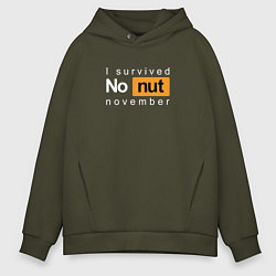 Толстовка оверсайз мужская I survived NN november, цвет: хаки