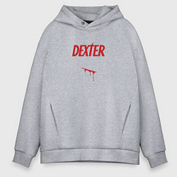 Толстовка оверсайз мужская Декстер порез кровь, цвет: меланж