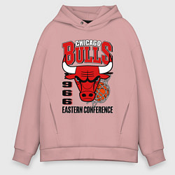 Толстовка оверсайз мужская Chicago Bulls NBA, цвет: пыльно-розовый