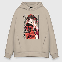 Толстовка оверсайз мужская Куруми Токисаки Рандеву с жизнью, цвет: миндальный