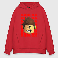 Толстовка оверсайз мужская ROBLOX RED LOGO LEGO FACE, цвет: красный