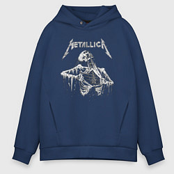 Толстовка оверсайз мужская Metallica - thrash metal!, цвет: тёмно-синий