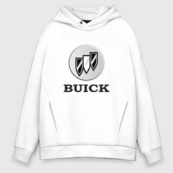 Толстовка оверсайз мужская Gray gradient Logo Buick, цвет: белый
