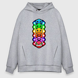 Толстовка оверсайз мужская Geometry Dash: Smiles, цвет: меланж
