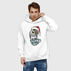 Толстовка оверсайз мужская X-mas Owl, цвет: белый — фото 2