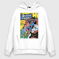 Толстовка оверсайз мужская Обложка Action Comics 117, цвет: белый