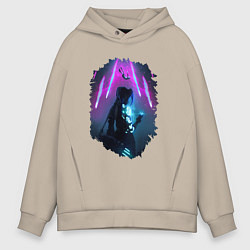 Толстовка оверсайз мужская ДЖИНКС, ЛИГА ЛЕГЕНД ARCANE JINX, цвет: миндальный