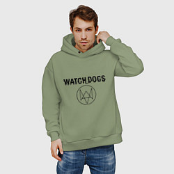 Толстовка оверсайз мужская Watch Dogs, цвет: авокадо — фото 2