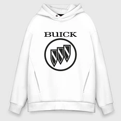 Толстовка оверсайз мужская Buick Black and White Logo, цвет: белый