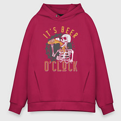 Толстовка оверсайз мужская Its beer oclock, цвет: маджента