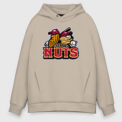 Толстовка оверсайз мужская Modesto Nuts -baseball team, цвет: миндальный