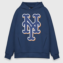 Толстовка оверсайз мужская New York Mets - baseball team, цвет: тёмно-синий