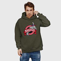 Толстовка оверсайз мужская Brevard County Manatees - baseball team, цвет: хаки — фото 2