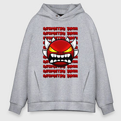 Толстовка оверсайз мужская GEOMETRY DASH КРАСНЫЙ ОГНЕННЫЙ ДЕМОН, цвет: меланж