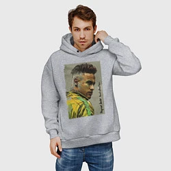 Толстовка оверсайз мужская Neymar Junior - Brazil national team, цвет: меланж — фото 2