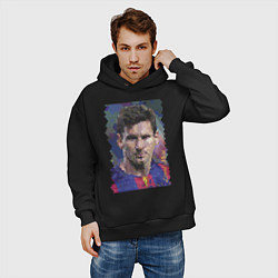 Толстовка оверсайз мужская Lionel Messi - striker, Barcelona, цвет: черный — фото 2