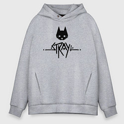 Толстовка оверсайз мужская Stray: Black Logo, цвет: меланж