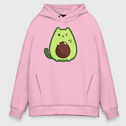Толстовка оверсайз мужская Avo cat o подмигивает, цвет: светло-розовый