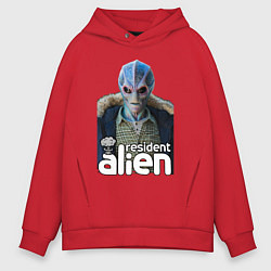 Толстовка оверсайз мужская Resident alien, цвет: красный