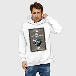Толстовка оверсайз мужская UFO Extraterrestrial Civilization!, цвет: белый — фото 2