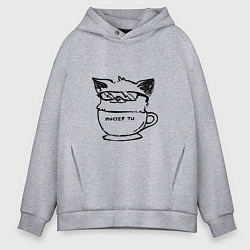 Толстовка оверсайз мужская Курсэд Кэтс двадцать семь, цвет: меланж