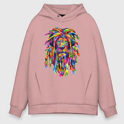 Толстовка оверсайз мужская Lion dreaD, цвет: пыльно-розовый