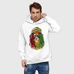Толстовка оверсайз мужская Rasta lioN, цвет: белый — фото 2