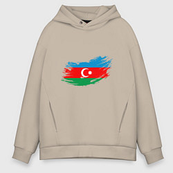 Толстовка оверсайз мужская Флаг - Азербайджан, цвет: миндальный