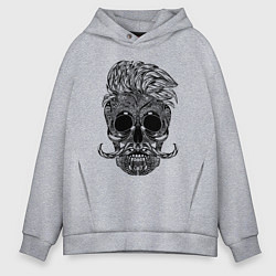 Толстовка оверсайз мужская Skull hipster, цвет: меланж