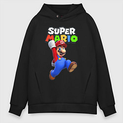 Толстовка оверсайз мужская Nintendo Mario, цвет: черный
