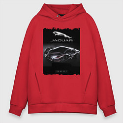Толстовка оверсайз мужская Jaguar concept, цвет: красный
