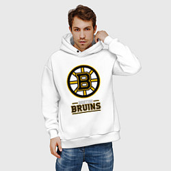 Толстовка оверсайз мужская Boston Bruins , Бостон Брюинз, цвет: белый — фото 2